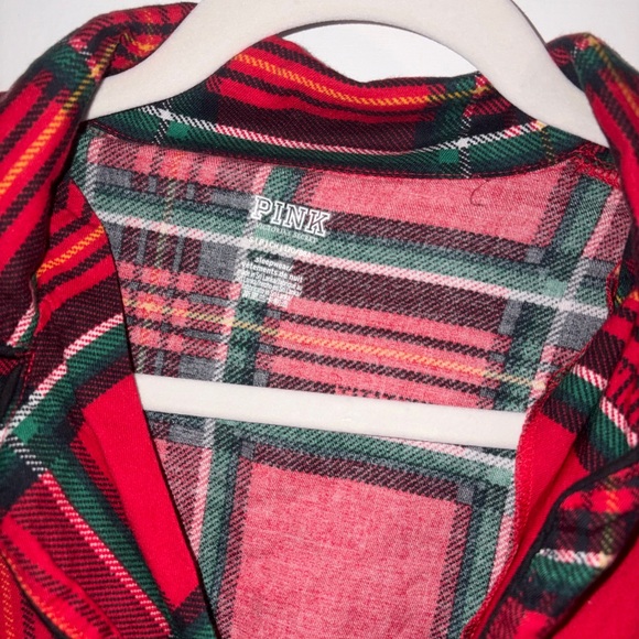 PINK Victoria's Secret Red and Green Plaid Shirt - Picture 2 of 3